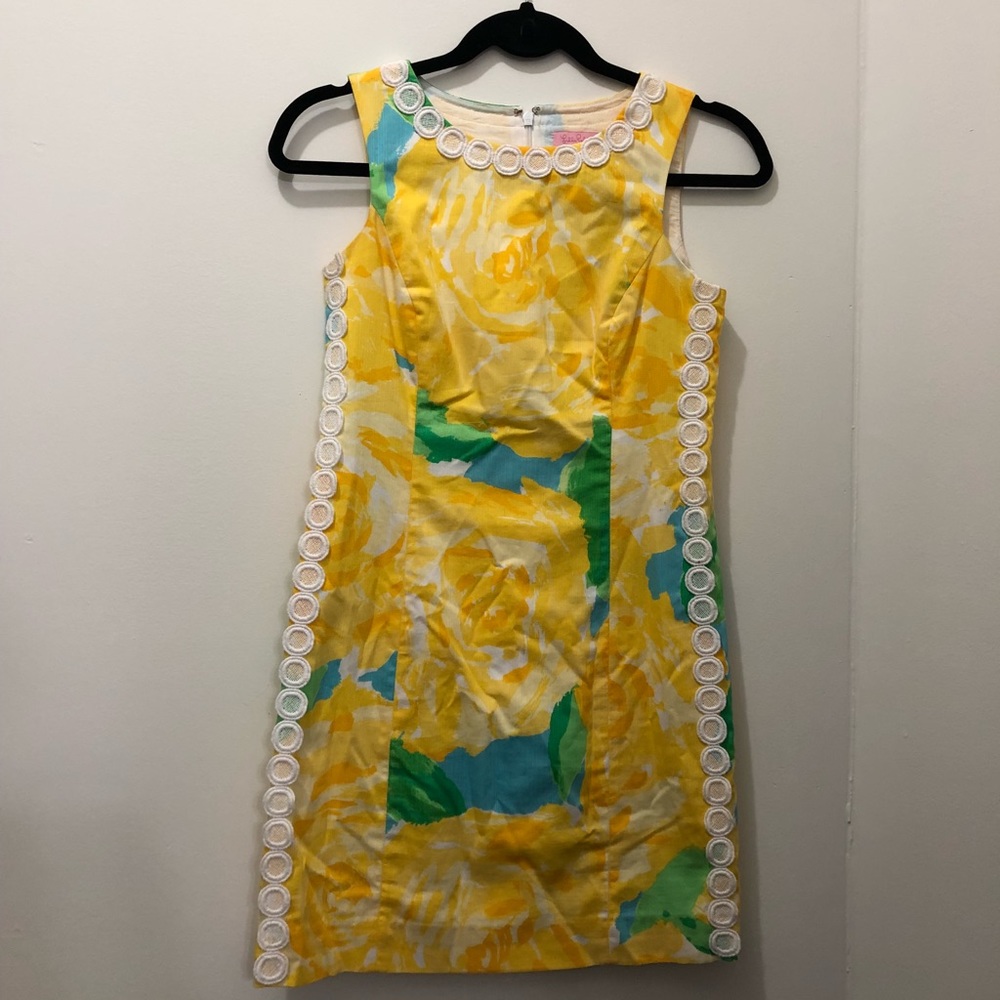 Lilly Pulitzer Yellow First Impression Shift Dress